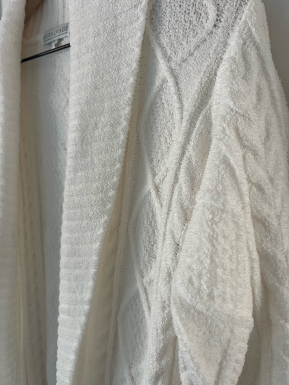 PJ Salvage Chenille Cable Knit Robe Ivory Belted Large - Picture 8 of 14